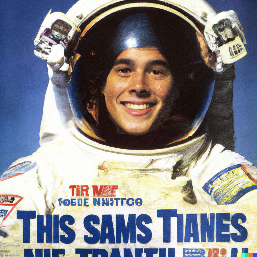 an astronaut, front page of The New York Times, 2000
